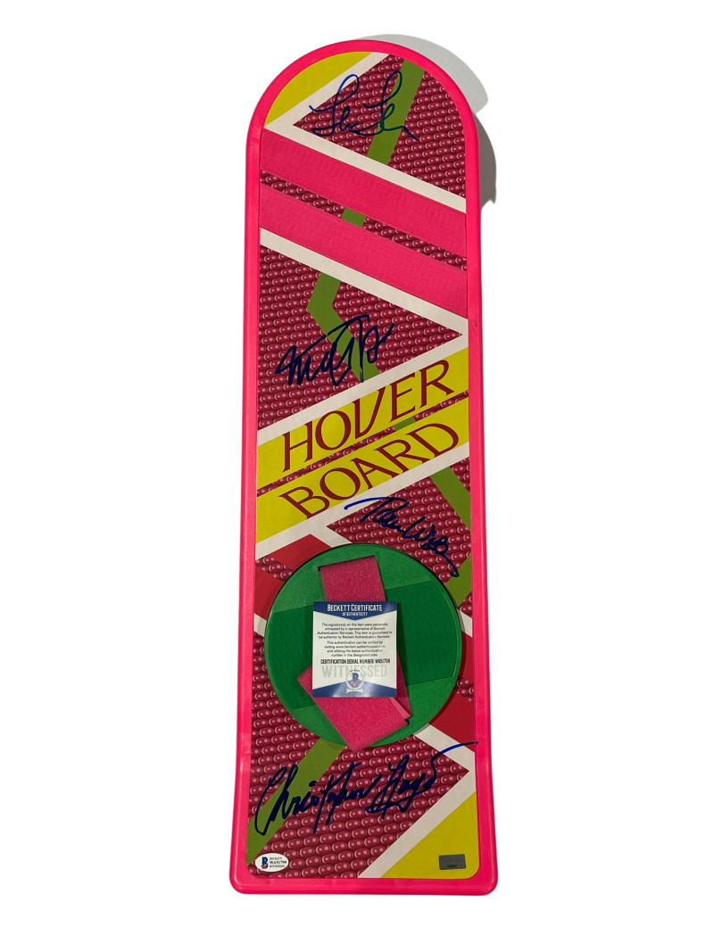 MICHAEL J FOX CAST SIGNED BACK TO THE FUTURE HOVERBOARD AUTOGRAPH BECKETT COA 23