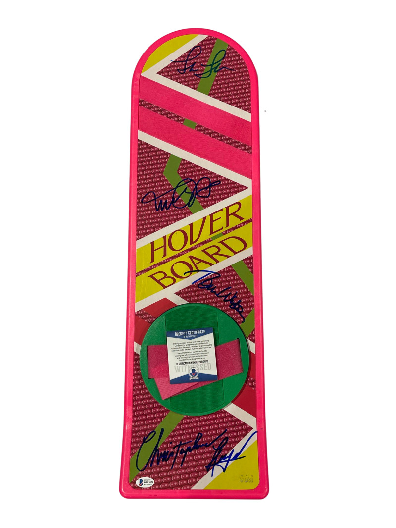 MICHAEL J FOX CAST SIGNED BACK TO THE FUTURE HOVERBOARD AUTOGRAPH BECKETT COA 24