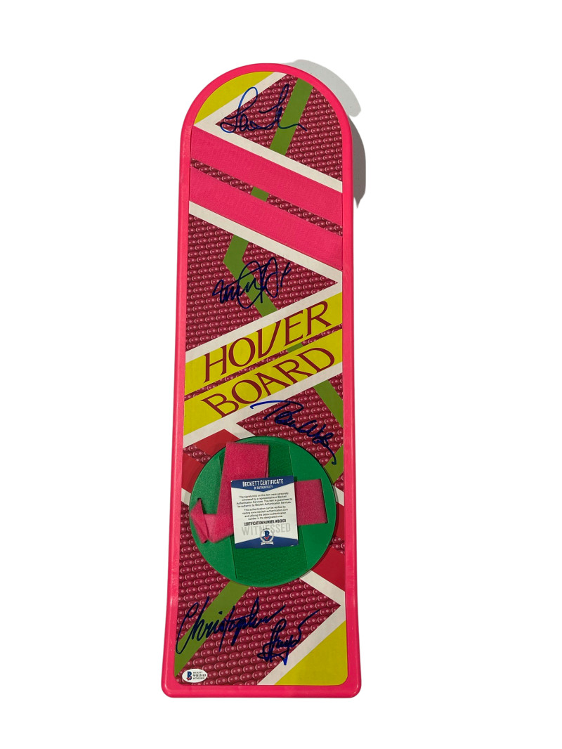 MICHAEL J FOX CAST SIGNED BACK TO THE FUTURE HOVERBOARD AUTOGRAPH BECKETT COA 25