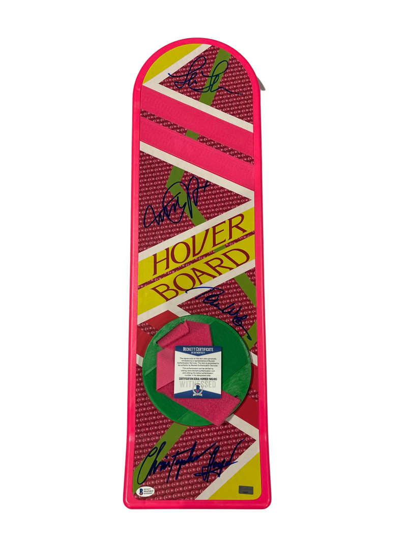 MICHAEL J FOX CAST SIGNED BACK TO THE FUTURE HOVERBOARD AUTOGRAPH BECKETT COA 27