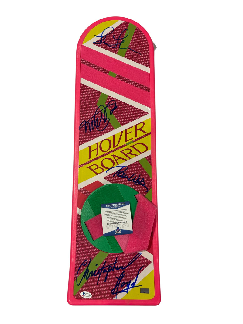 MICHAEL J FOX CAST SIGNED BACK TO THE FUTURE HOVERBOARD AUTOGRAPH BECKETT COA 28