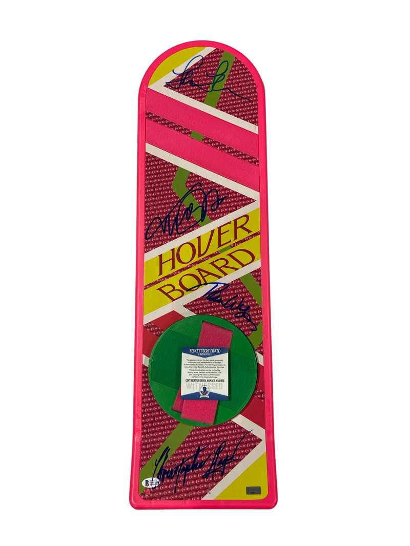 MICHAEL J FOX CAST SIGNED BACK TO THE FUTURE HOVERBOARD AUTOGRAPH BECKETT COA 32