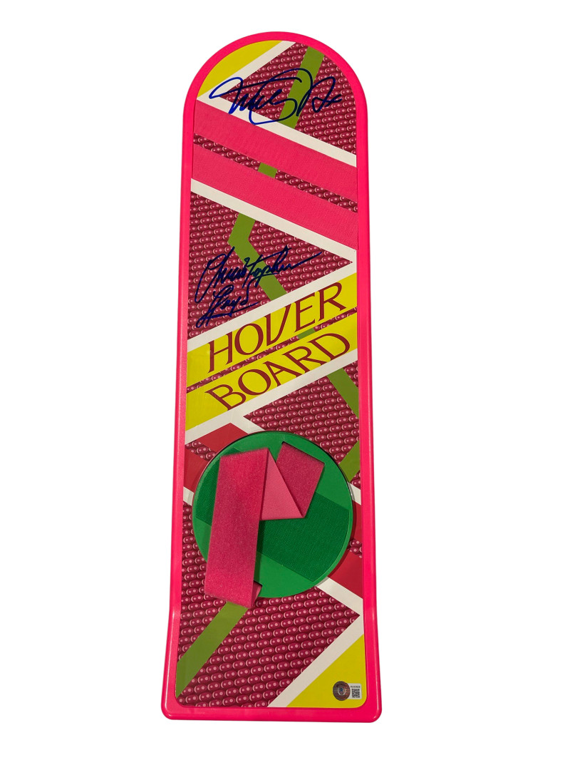 MICHAEL J FOX CHRISTOPHER LLOYD SIGNED BACK TO THE FUTURE HOVERBOARD BECKETT Q