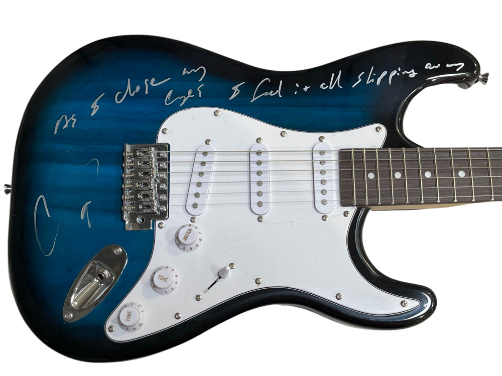 COREY TAYLOR SIGNED SLIPKNOT FULL SIZE ELETRIC GUITAR LYRIC INSCRIPTION BAS P