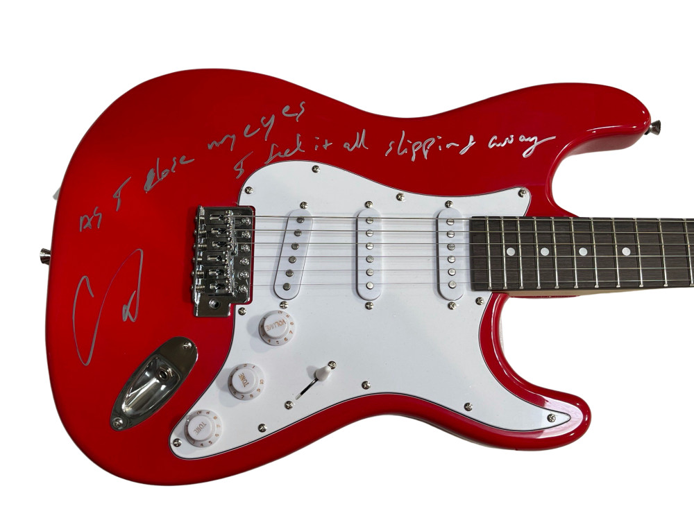 COREY TAYLOR SIGNED SLIPKNOT FULL SIZE ELETRIC GUITAR LYRIC INSCRIPTION BAS W