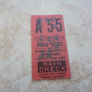 1930's/ 40's Ticket Stub Philadelphia Athletics Shibe Park Philadelphia, PA