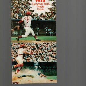 1975 CINCINNATI REDS BASEBALL MEDIA GUIDE BENCH COVER AMAZING CONDITION+RARE