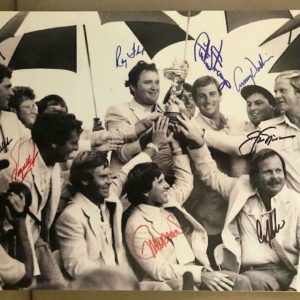 1983 RYDER CUP HAND SIGNED 11x14 PHOTO+COA RARE 8 SIGNED JACK NICKLAUS