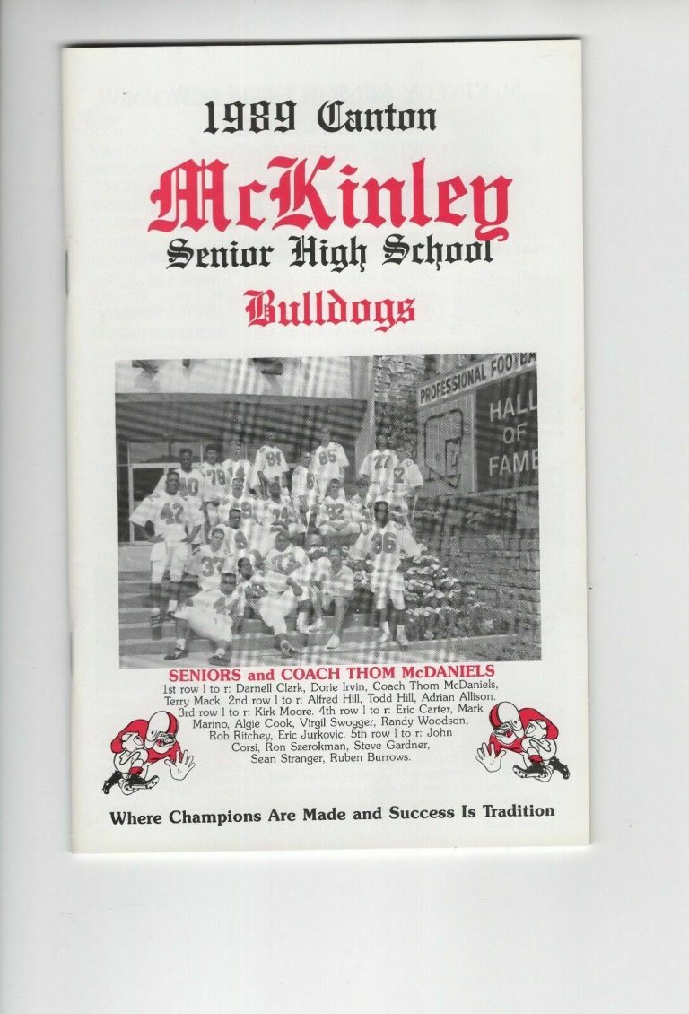 1989 CANTON MCKINLEY OHIO HIGH SCHOOL FB MEDIA GUIDE RARE AMAZING CONDITION COLLECTIBLE MEMORABILIA