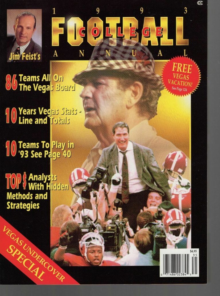 1993 JIM FEIST COLLEGE FOOTBALL ANNUAL BEAR BRYANT COVER AMAZING CONDITION COLLECTIBLE MEMORABILIA