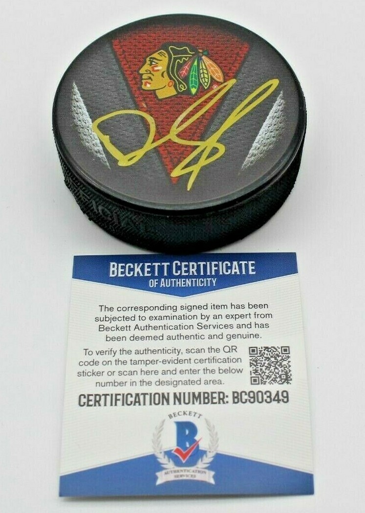 Derek King Signed Chicago Blackhawks Hockey Puck w/Beckett COA BC90349