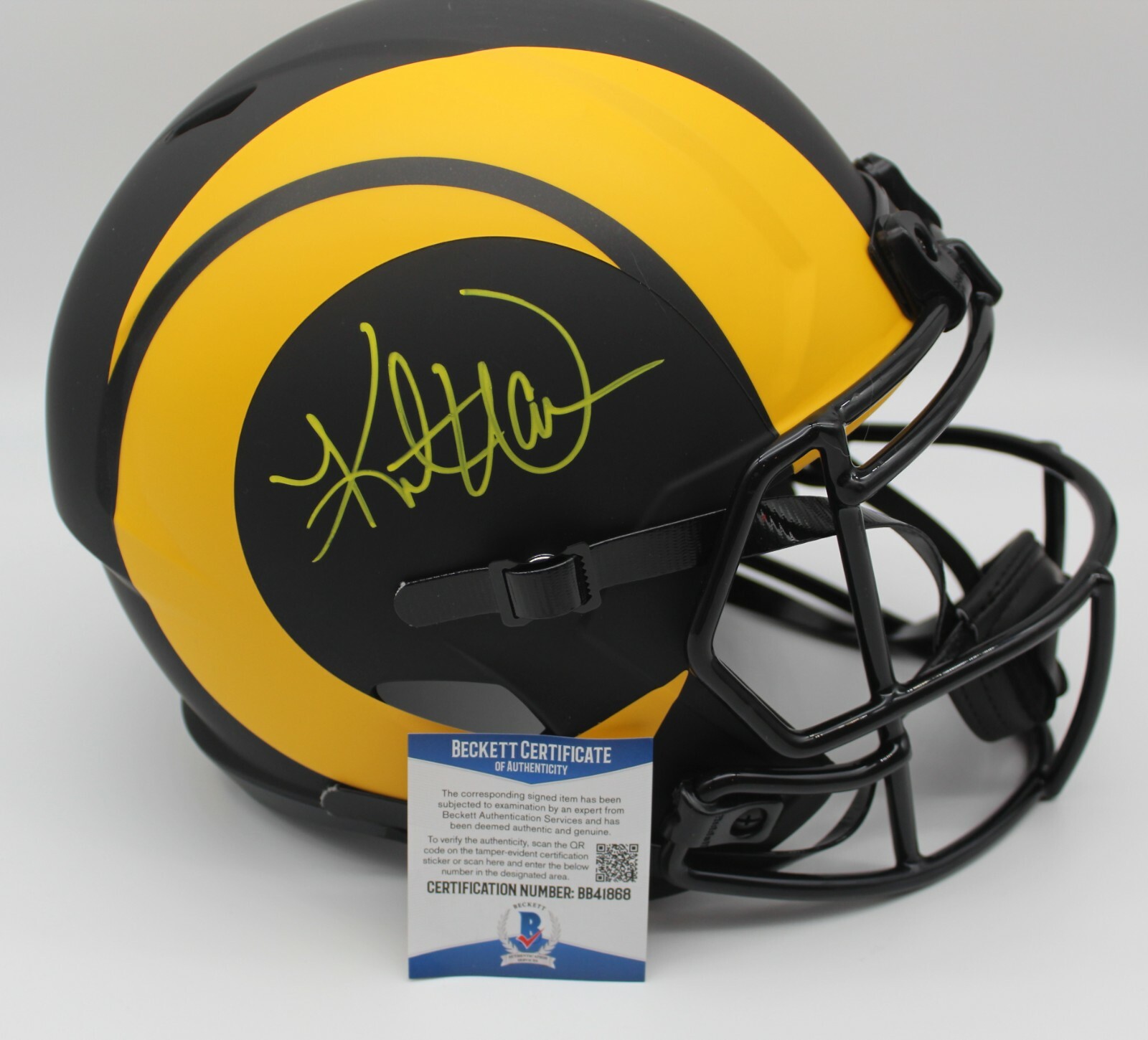 Kurt Warner Signed St. Louis Rams Eclipse Full Size Helmet w/Beckett BB41868