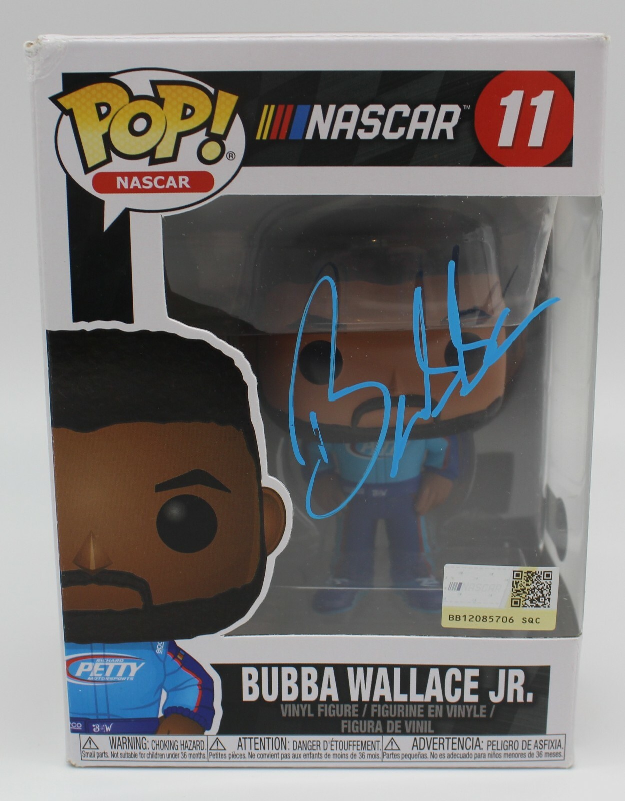 BUBBA WALLACE NASCAR RACING #11 SIGNED FUNKO POP W/BECKETT COA BB38045 COLLECTIBLE MEMORABILIA