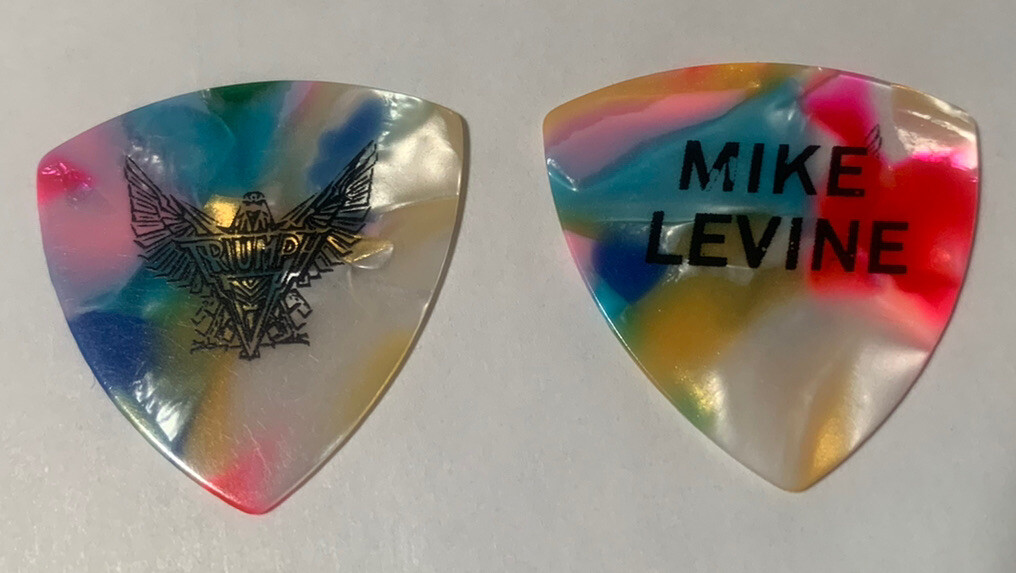 Triumph Mike Levine Large Pink Pearl Pearloid Rock Concert Bass Guitar Pick #1