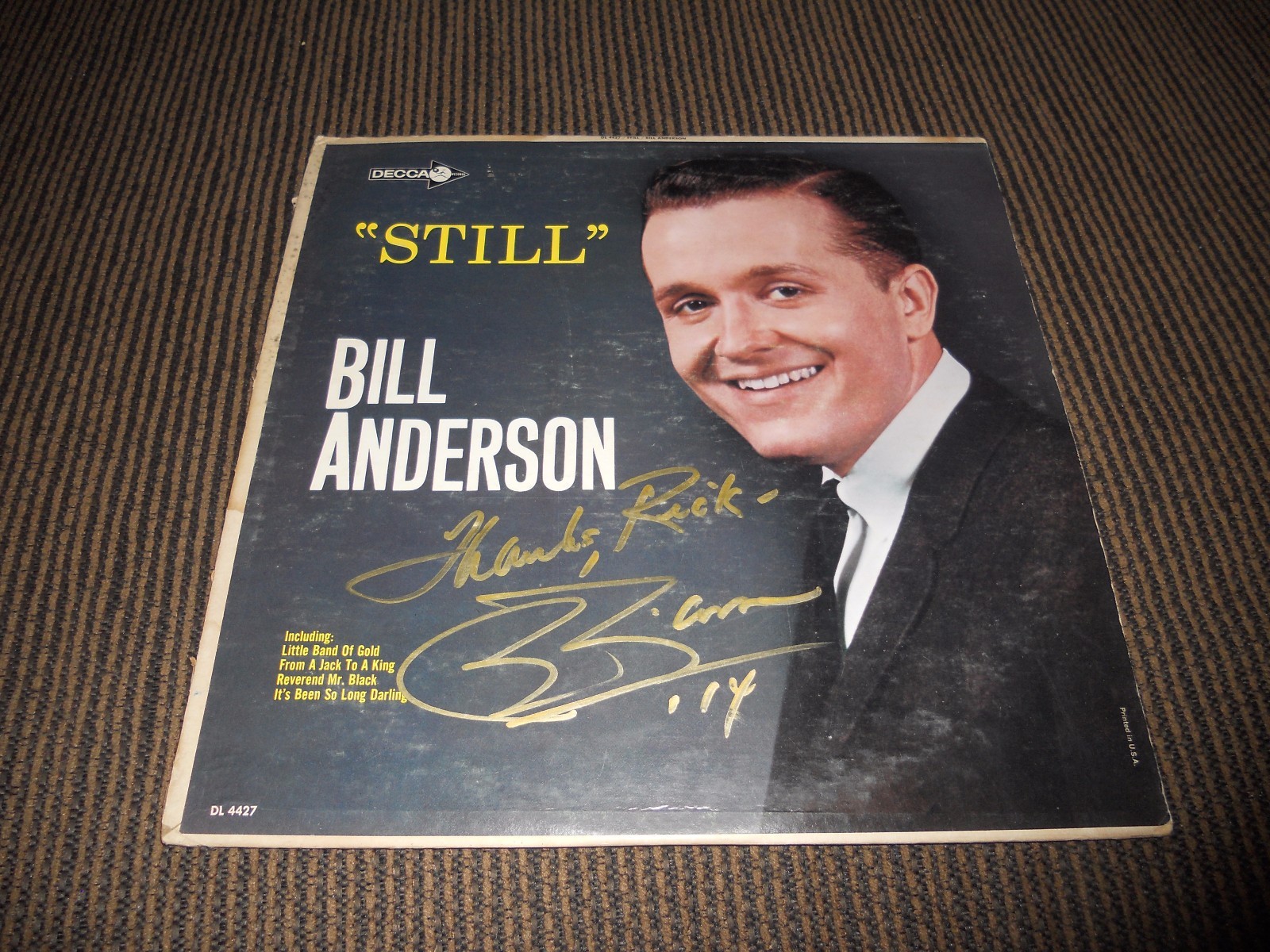 Bill Anderson Signed Autographed Still LP Album PSA Guaranteed