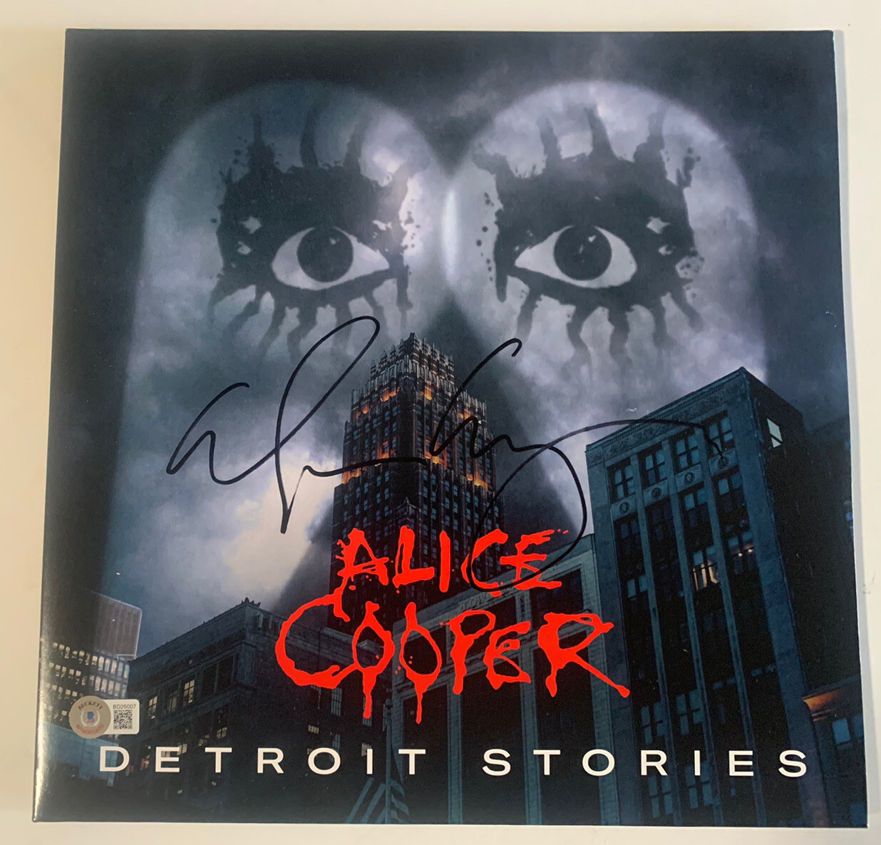Alice Cooper Detroit Stories Signed Autographed LP Album Record BAS Certified
