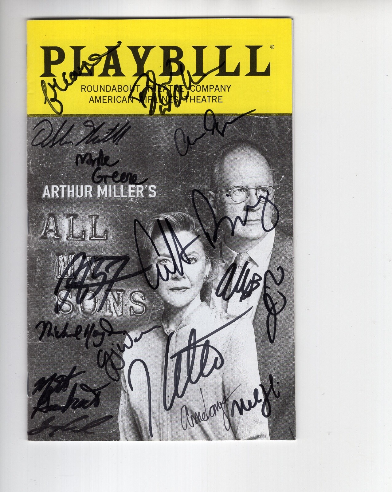 ALL MY SONS HAND SIGNED NEW YORK CITY PLAYBILL+COA SIGNED BY BENING+CAST COLLECTIBLE MEMORABILIA