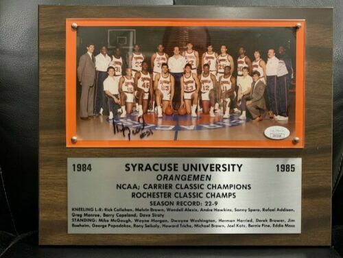 PEARL WASHINGTON HAND SIGNED 1984-85 SYRACUSE TEAM PLAQUE AWESOME+RARE JSA