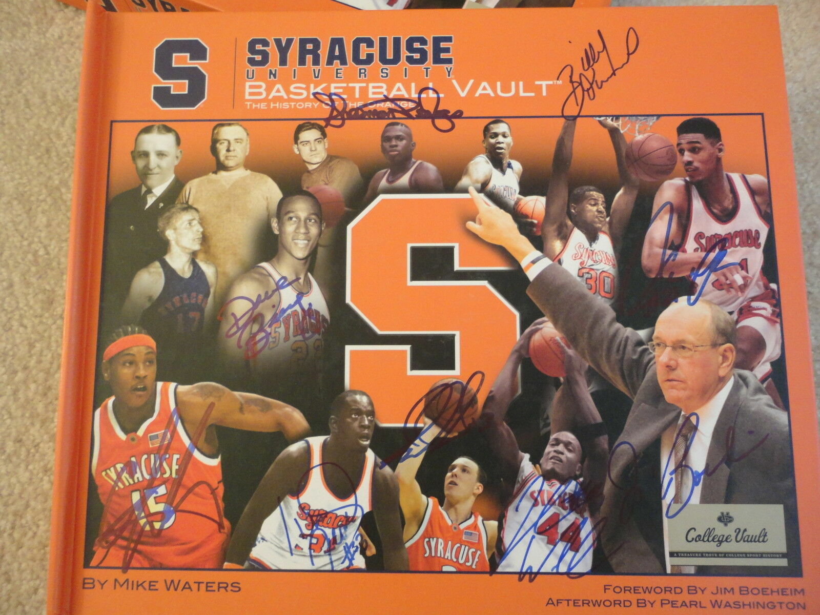 SYRACUSE BASKETBALL SIGNED VAULT BOOK 47 SIGNATURES CARMELO+BOEHEIM+PEARL