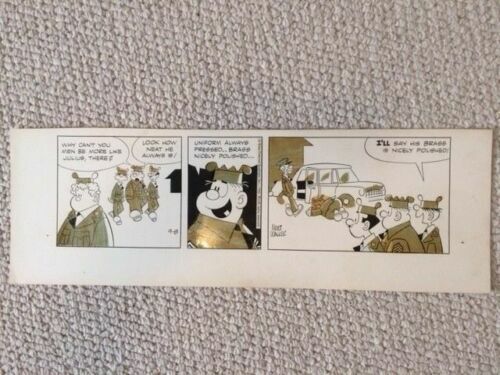 MORT WALKER SIGNED ORIGINAL ART DAILY FROM 1966 GENERAL HALFTRACK+BEETLE+SARGE