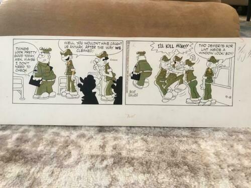 MORT WALKER SIGNED ORIGINAL ART DAILY FROM 1969 BEETLE+SARGE+WHOLE GANG