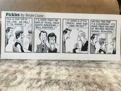 PICKLES BRIAN CRANE ORIGINAL PEN+INK ARTWORK DAILY 1990 RARE EARL HAIR PIECE