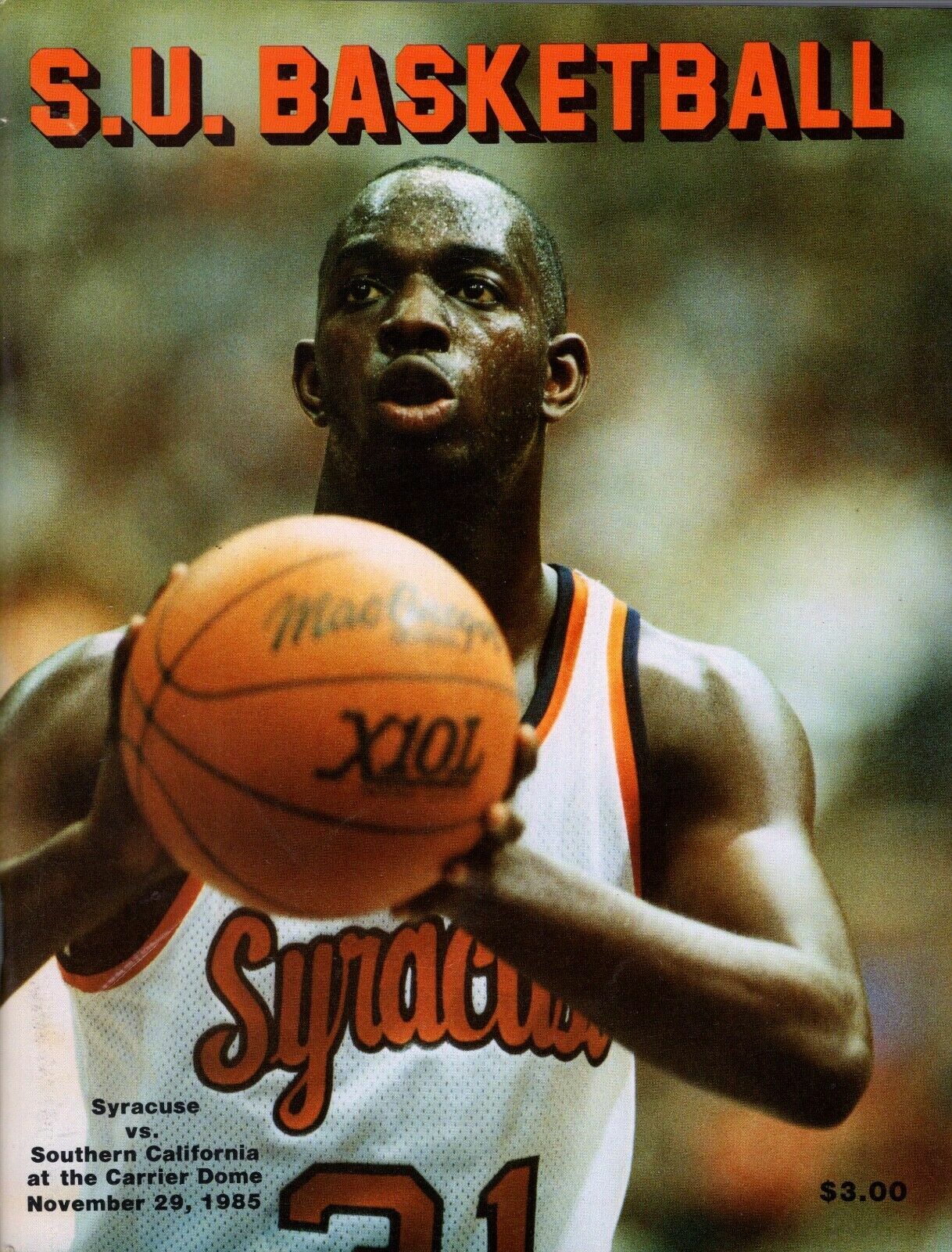 PEARL WASHINGTON VINTAGE 1985 GAME PROGRAM VS USC RARE SYRACUSE BASKETBALL COLLECTIBLE MEMORABILIA