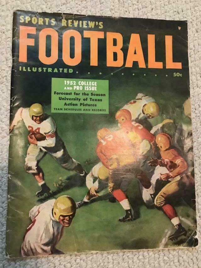 1952 COLLEGE+PRO FOOTBALL SPORTS REVIEW MAGAZINE GREAT COVER ART VINTAGE COLLECTIBLE MEMORABILIA