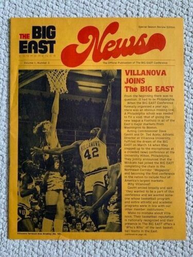 VILLANOVA BASKETBALL JOINS THE BIG EAST VINTAGE PUBLICATION 1980 AWESOME+RARE