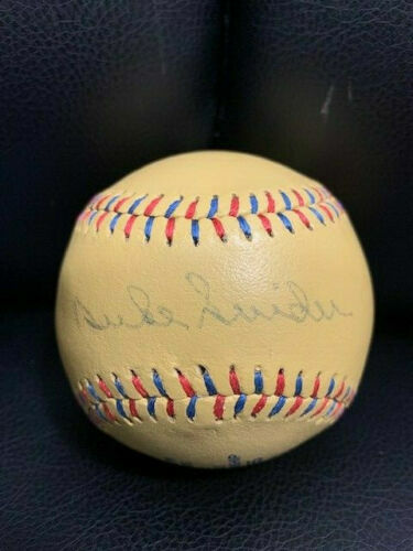 DUKE SNIDER AUTOGRAPHED BROOKLYN DODGERS LOGO BASEBALL+COA RARE+UNIQUE
