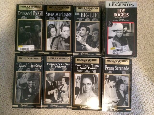 HOLLYWOOD GOLD COLLECTION OF 11 VHS MOVIES 6 UNOPENED 9 BONUS MOVIES COLLECTIBLE MEMORABILIA