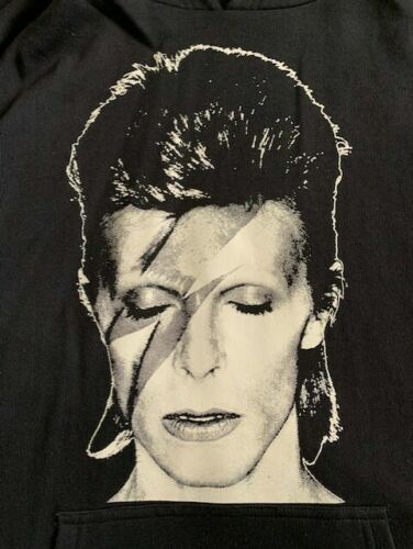 DAVID BOWIE ALADDIN SANE BLACK HOODED SWEATSHIRT AWESOME GRAPHICS SIZE 2XL