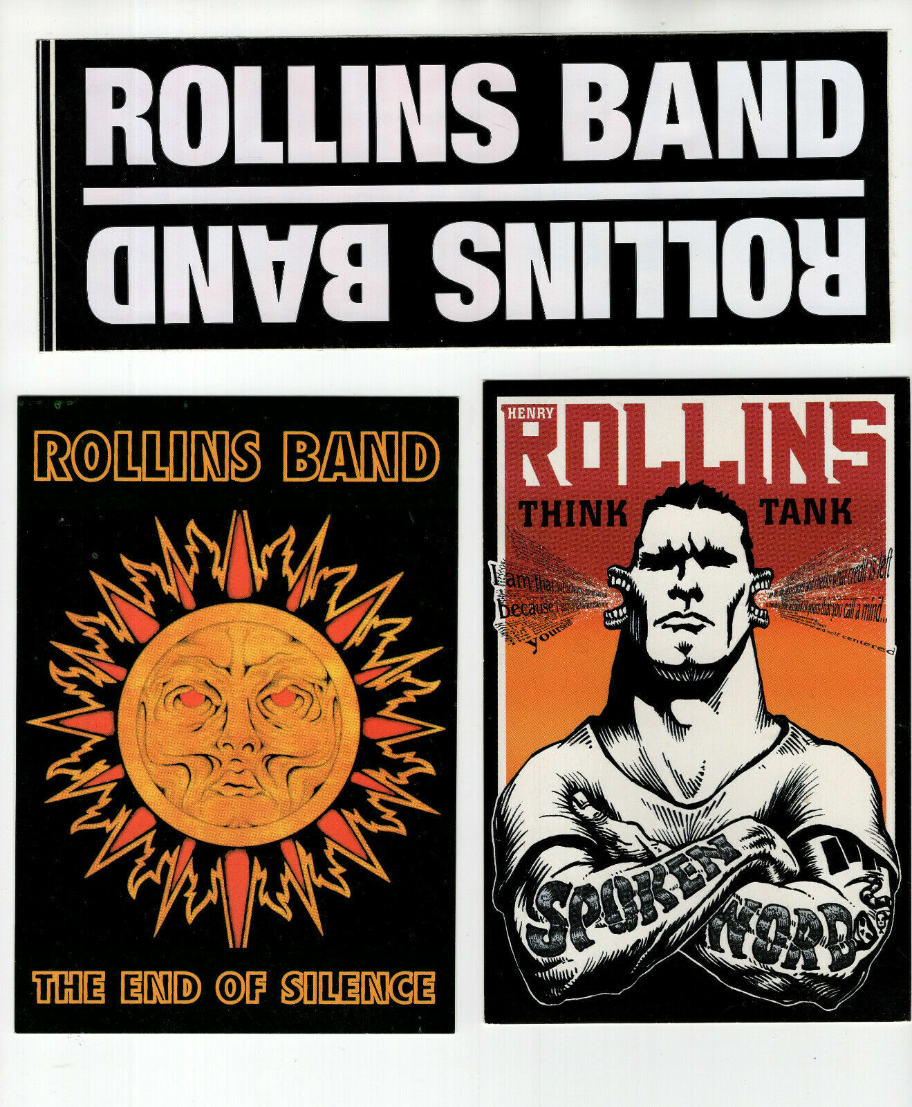 HENRY ROLLINS VINTAGE BUMPER STICKER+POSTCARDS AWESOME+RARE ROLLINS BAND