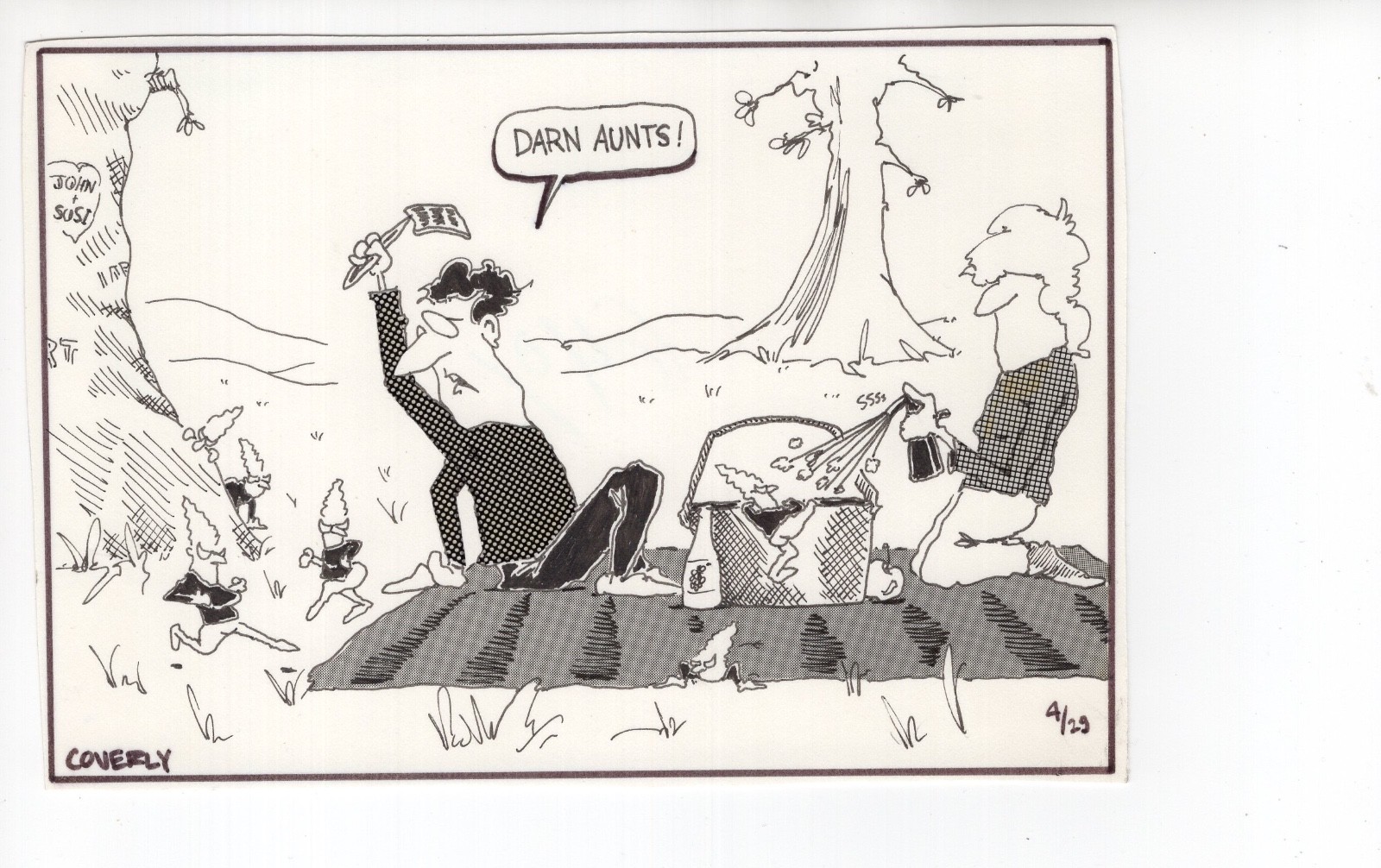 DAVE COVERLY SIGNED ORIGINAL ARTWORK FROM EARLY IN CAREER AWESOME+RARE