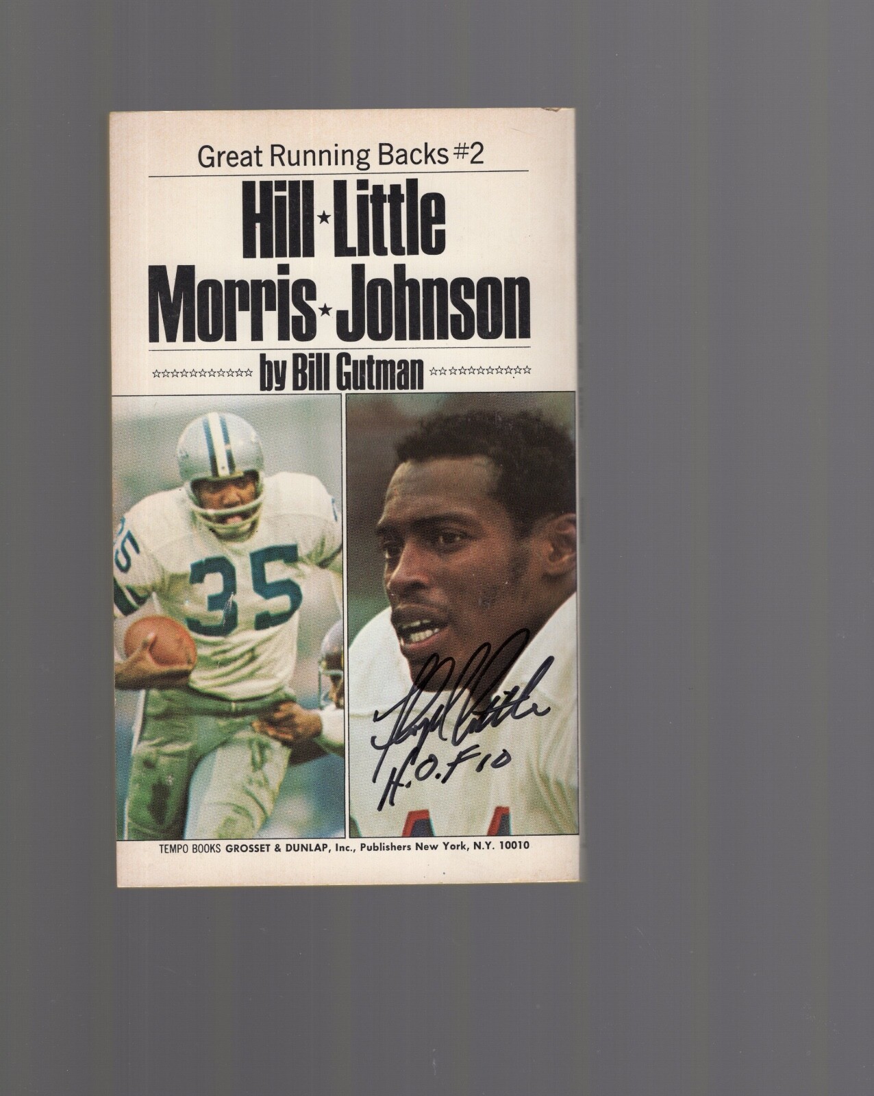 FLOYD LITTLE HAND SIGNED GREAT RUNNING BACKS PAPER BACK BOOK+COA DENVER BRONCOS