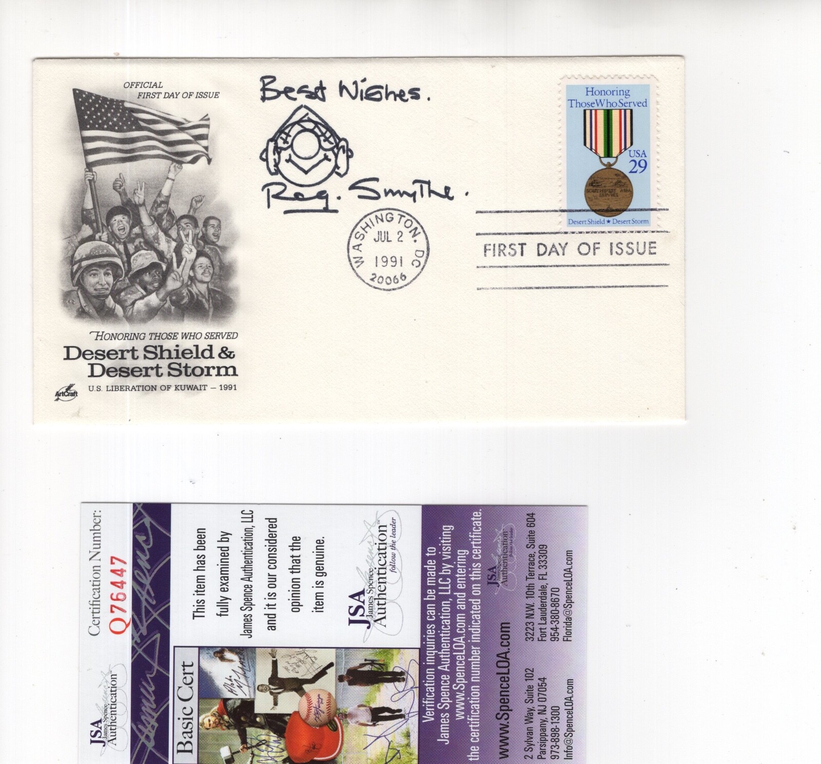 REG SMYTHE ORIGINAL ART ON FDC RARE ORIGINAL DRAWING ANDY CAPP JSA COLLECTIBLE MEMORABILIA