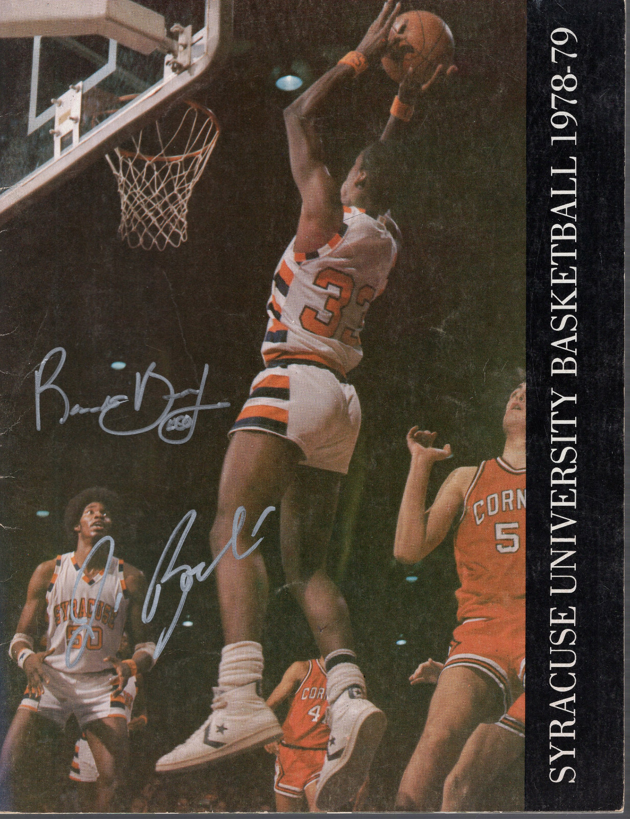 JIM BOEHEIM+ROOSEVELT BOUIE HAND SIGNED 1978 SYRACUSE BK YEARBOOK+COA AWESOME
