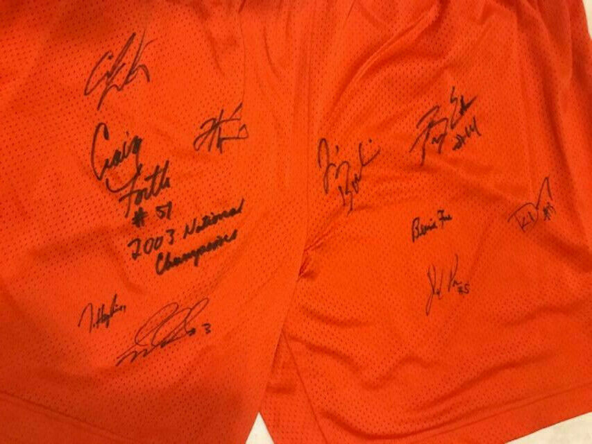 2003 SYRACUSE BASKETBALL TEAM SIGNED PRACTICE SHORTS JSA MELO+HAKIM+BOEHEIM COLLECTIBLE MEMORABILIA