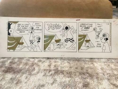 MORT WALKER RARE SIGNED ORIGINAL ART DAILY 1971 SARGE BITES BEETLE BAILEY