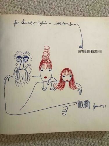 AL HIRSCHFELD SIGNED HARDCOVER BOOK AMAZING ORIGINAL ART FAMILY PORTRAIT RARE