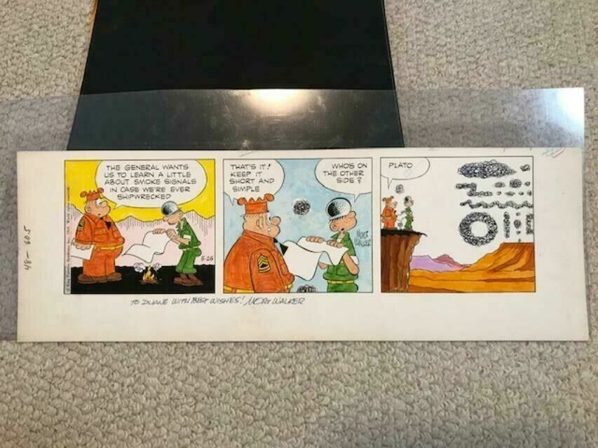 BEETLE BAILEY ORIGINAL 1964 DAILY ART MORT WALKER HAND COLORED SUPER RARE