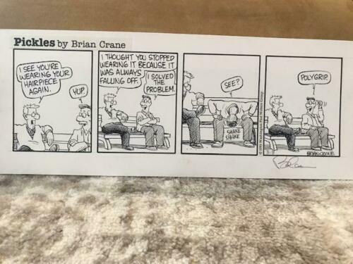 PICKLES BRIAN CRANE ORIGINAL PEN+INK ARTWORK DAILY 1993 EARL AT THE PARK