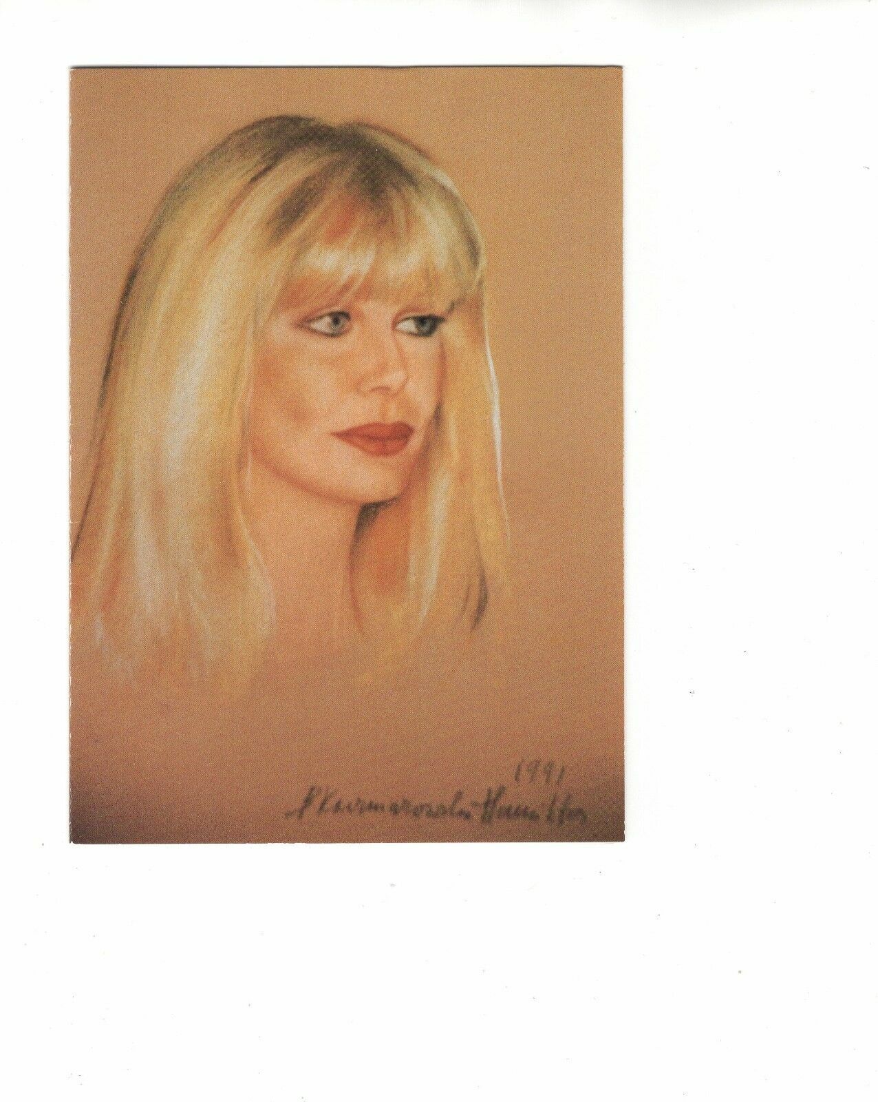 LORETTA SWIT HAND SIGNED GREETING CARD WITH HER IMAGE ON FRONT HOT LIPS MASH