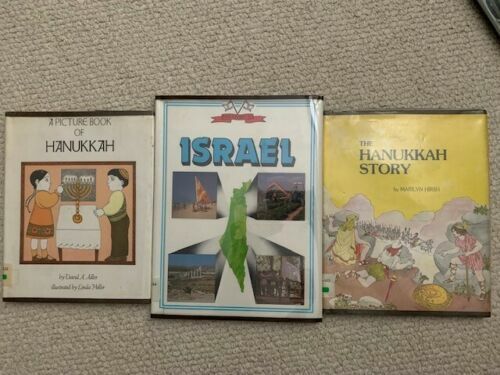 LOT OF 3 VINTAGE ISRAEL RELATED BOOKS HANUKKAH STORY+PICTURE BOOK+ISRAEL RARE