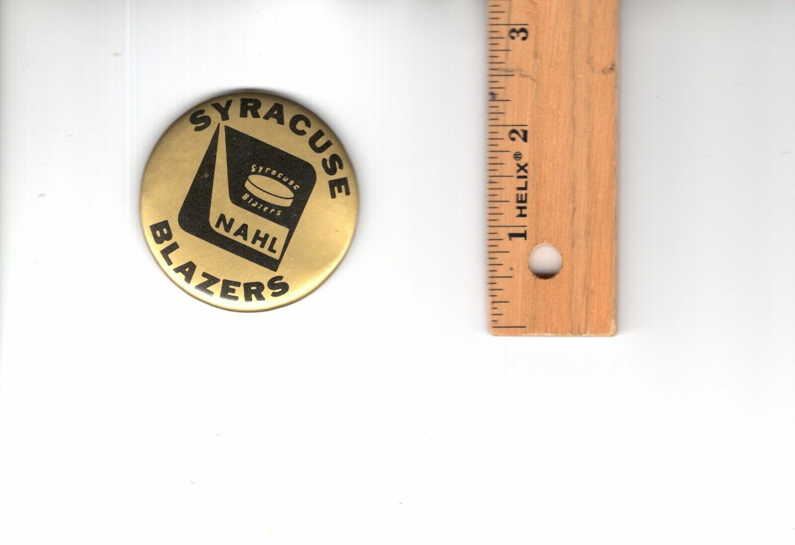SYRACUSE BLAZERS AHL HOCKEY VINTAGE BUTTON AWESOME+VERY RARE SYRACUSE,NY