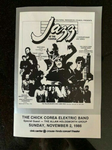 MILES DAVIS 1986 VINTAGE CONCERT PROGRAM CHICK COREA SYRACUSE, NY JAZZ