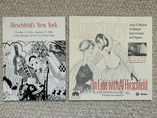 HIRSCHFELD LOT OF 2 VINTAGE MUSEUM PROGRAMS FROM NYC+PA AWESOME+RARE