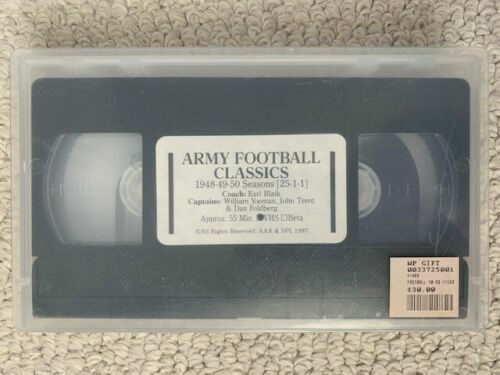 ARMY FOOTBALL CLASSICS VHS TAPE FROM 1987 1948-1950 AWESOME+RARE COLLECTIBLE MEMORABILIA