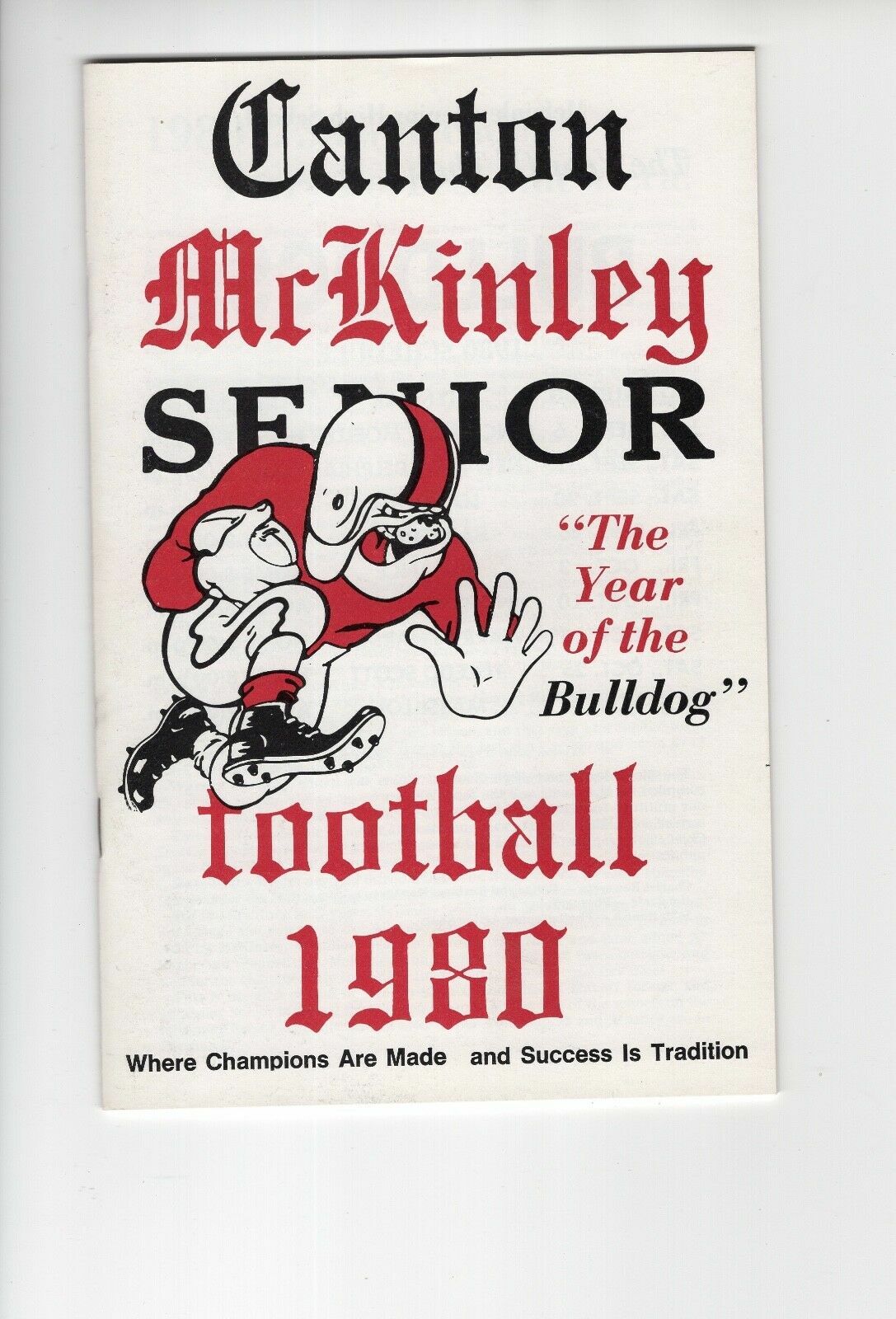 1980 CANTON MCKINLEY OHIO HIGH SCHOOL FB MEDIA GUIDE RARE AMAZING CONDITION