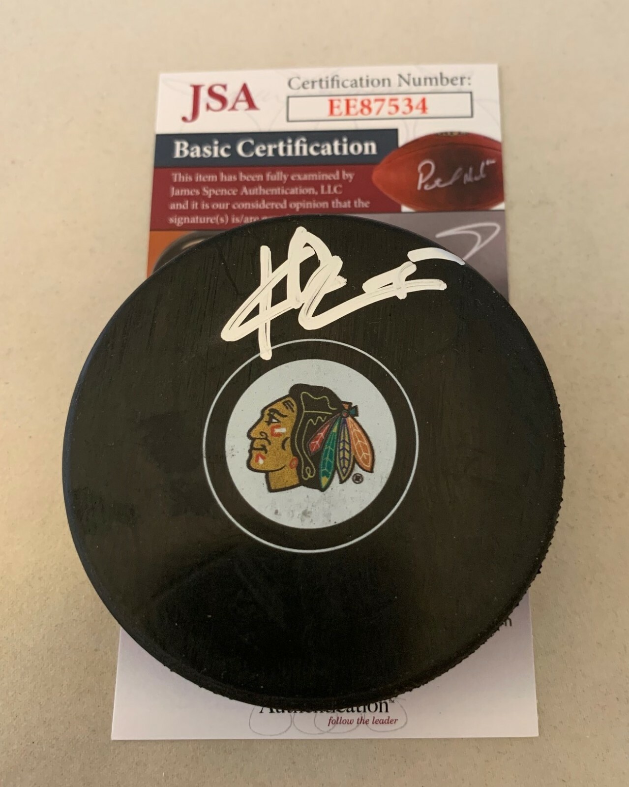 Kirby Dach signed Chicago Blackhawks Puck autographed Hawks JSA